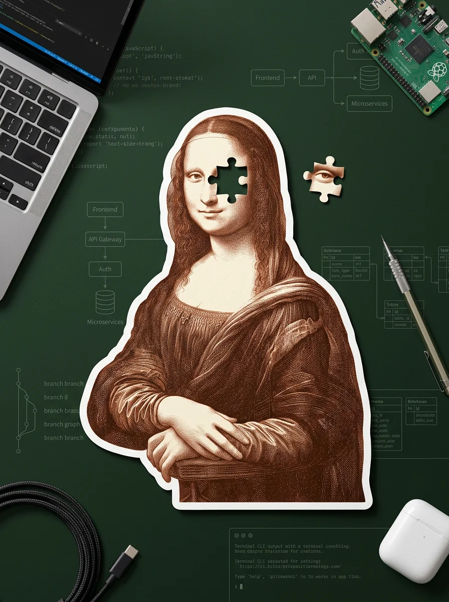 The Mona Lisa puzzle with a missing piece — the missing piece to complete your masterpiece